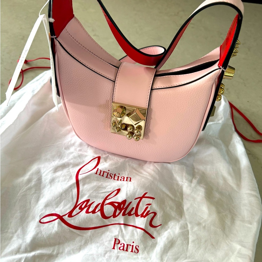 Christian Louboutin Carasky Empire Leather Shoulder Crossbody light pink